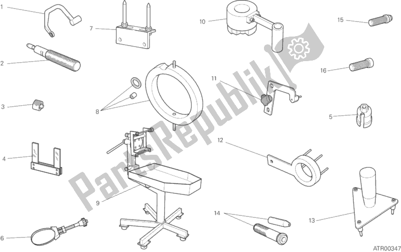 All parts for the 001 - Workshop Service Tools of the Ducati Diavel Carbon FL USA 1200 2017